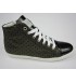 Deluxe handmade sneakers black leather&exclusive fabric.